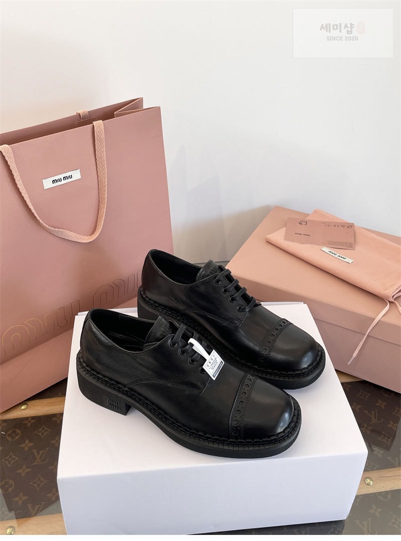 Miu Miu 미우미우 25FW 옥스포드 스트랩 더비 로퍼 신발 11번 이미지