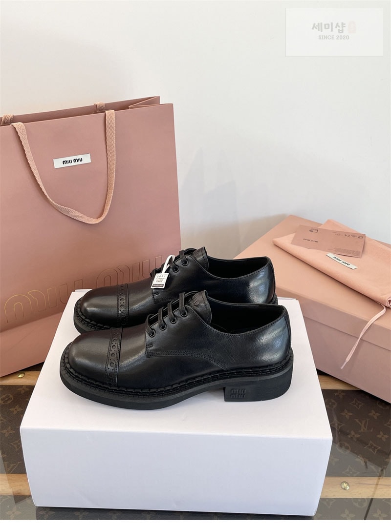 Miu Miu 미우미우 25FW 옥스포드 스트랩 더비 로퍼 신발 7번 이미지