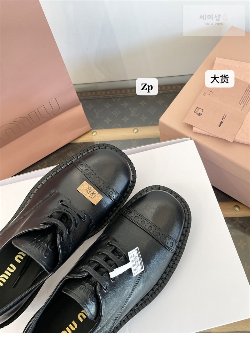 Miu Miu 미우미우 25FW 옥스포드 스트랩 더비 로퍼 신발 3번 이미지