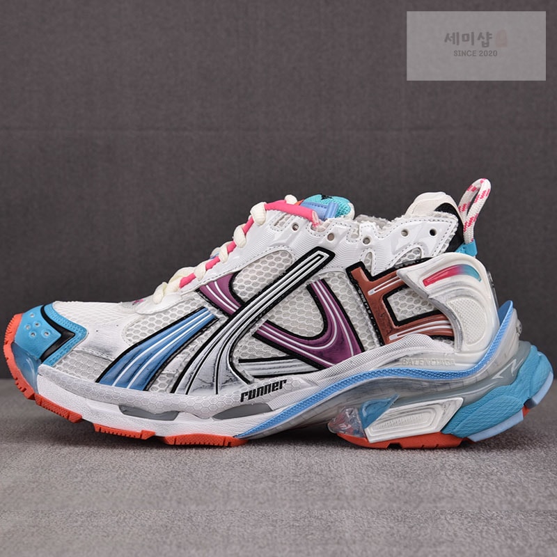 Balenciaga 발렌시아가 러너 스니커즈 화이트/다크그린/블루/핑크 신발 1번 이미지