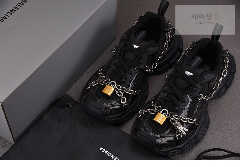 Balenciaga 발렌시아가 3XL 체인 스니커즈 블랙 신발 6번 이미지