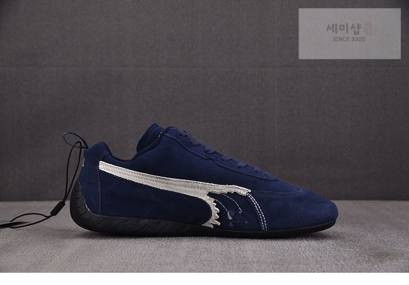 Balenciaga 퓨마 x 발렌시아가 스피드캣 스웨이드 네이비 화이트 신발 3번 이미지