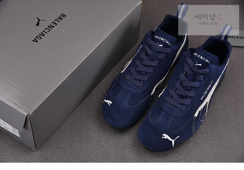 Balenciaga 퓨마 x 발렌시아가 스피드캣 스웨이드 네이비 화이트 신발 6번 이미지