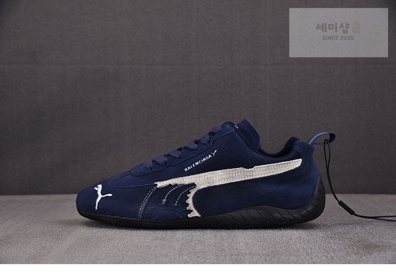Balenciaga 퓨마 x 발렌시아가 스피드캣 스웨이드 네이비 화이트 신발 11번 이미지