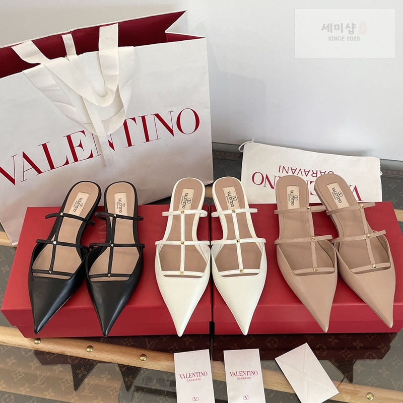 Valentino 발렌티노 가라바니 뮬 슬리퍼 블랙 신발 1번 이미지