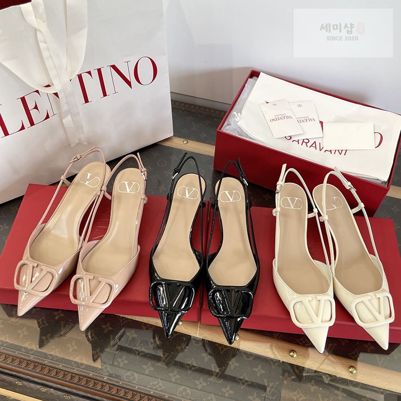 Valentino 발렌티노 가라바니 V로고 힐 펌프스 블랙 신발 1번 이미지