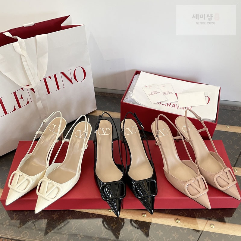 Valentino 발렌티노 가라바니 V로고 힐 펌프스 블랙 신발 1번 이미지