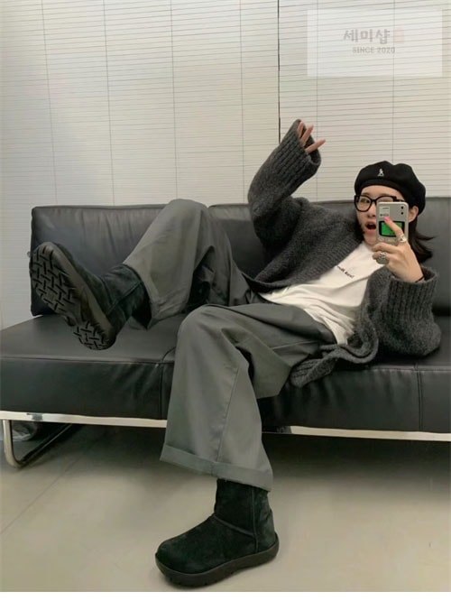 Bottega Veneta 보테가베네타 스냅 앵클 시어링 어그 부츠 신발 3번 이미지