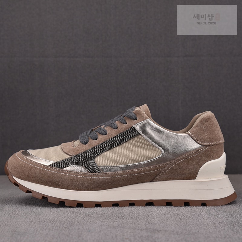 Brunello Cucinelli 브루넬로 쿠치넬리 패널 레이스 업 운동화 신발 1번 이미지