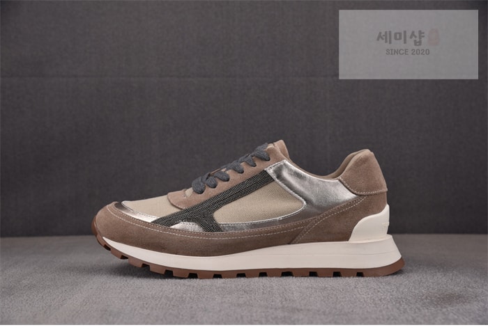 Brunello Cucinelli 브루넬로 쿠치넬리 패널 레이스 업 운동화 신발 2번 이미지