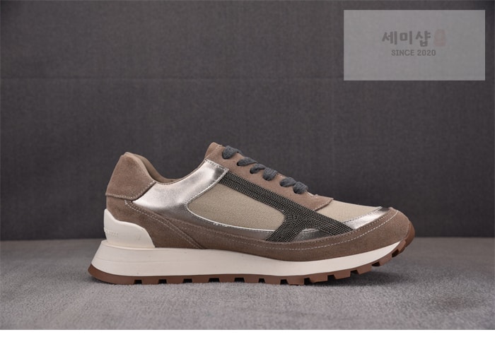 Brunello Cucinelli 브루넬로 쿠치넬리 패널 레이스 업 운동화 신발 3번 이미지