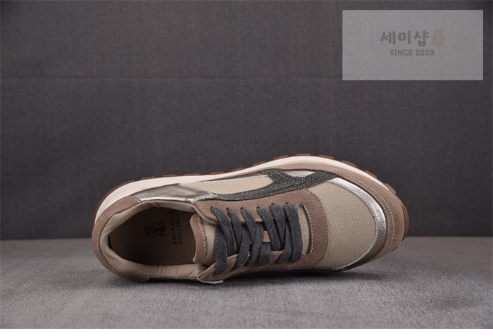 Brunello Cucinelli 브루넬로 쿠치넬리 패널 레이스 업 운동화 신발 4번 이미지
