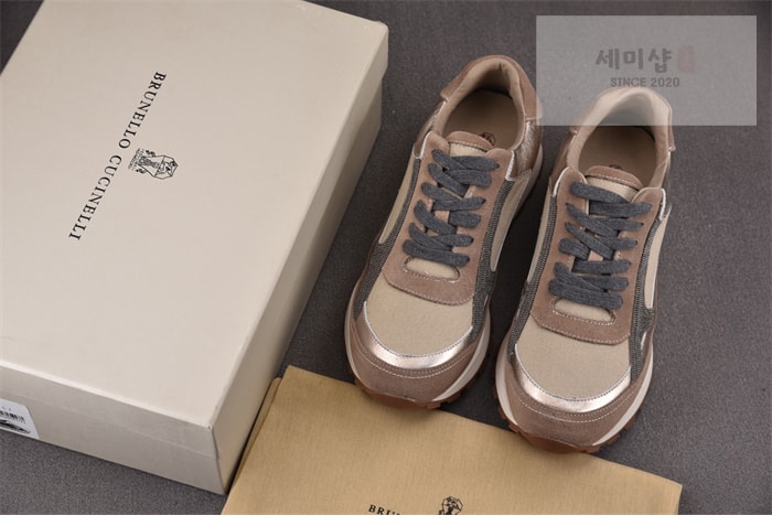 Brunello Cucinelli 브루넬로 쿠치넬리 패널 레이스 업 운동화 신발 8번 이미지