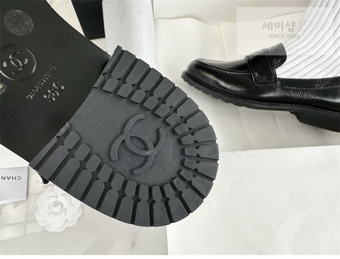C H A N E L 샤넬 리본 삭스 컴바인 모카신 신발 22번 이미지