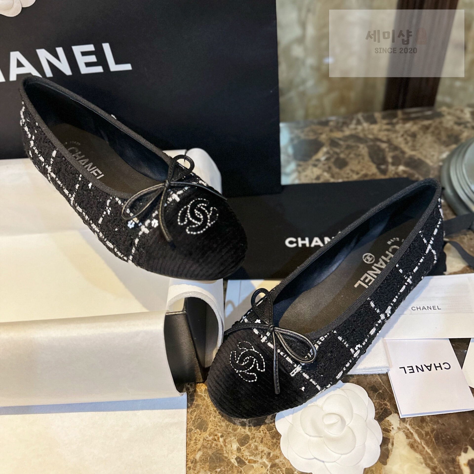 C H A N E L 샤넬 블랙 트위드 발레리나 플랫 슈즈 “35SIZE – 41SIZE” 신발 10번 이미지