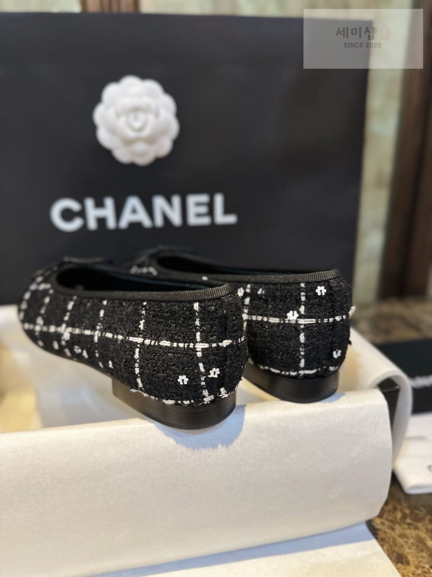 C H A N E L 샤넬 블랙 트위드 발레리나 플랫 슈즈 “35SIZE – 41SIZE” 신발 7번 이미지