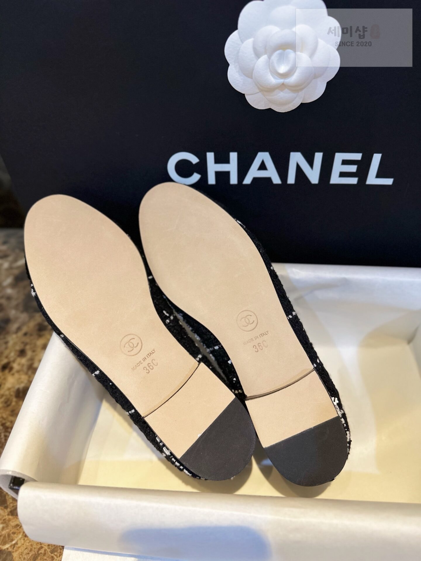 C H A N E L 샤넬 블랙 트위드 발레리나 플랫 슈즈 “35SIZE – 41SIZE” 신발 8번 이미지