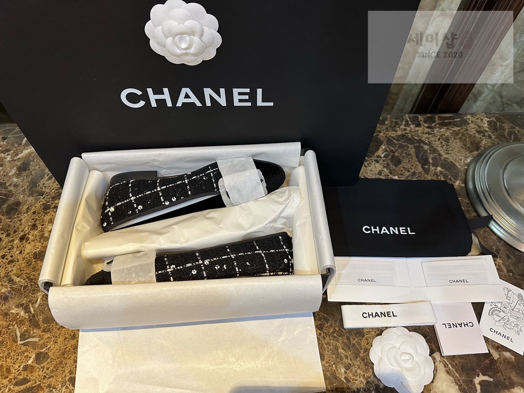 C H A N E L 샤넬 블랙 트위드 발레리나 플랫 슈즈 “35SIZE – 41SIZE” 신발 9번 이미지