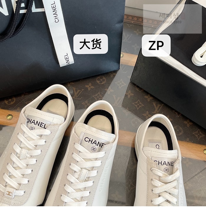 C H A N E L 샤넬 스몰로고 카프스킨 스니커즈 신발 20번 이미지