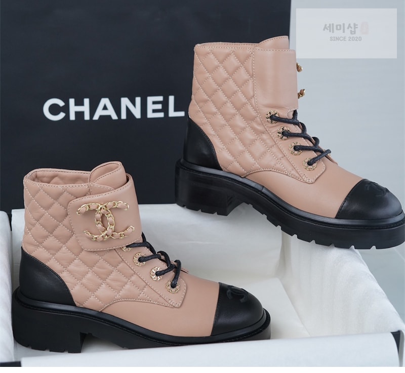 C H A N E L 샤넬 퀼팅 레이스업 컴뱃 부츠 신발 7번 이미지