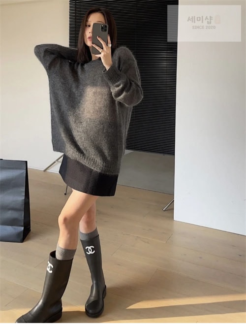 C H A N E L 샤넬 22K CC로고 레인 러버 부츠 신발 16번 이미지