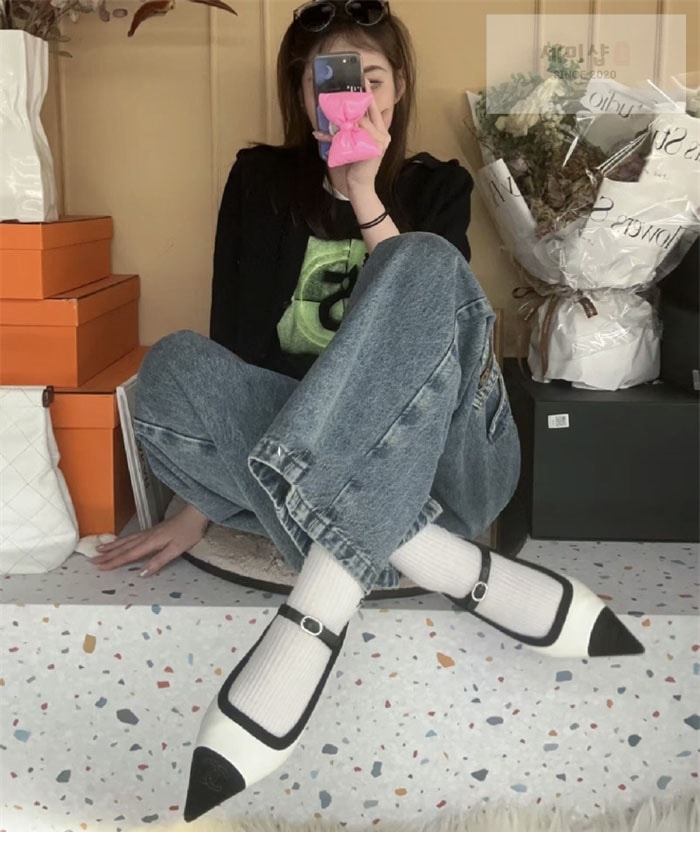 C H A N E L 샤넬 22k 포인트 플랫 메리제인 슈즈 신발 2번 이미지