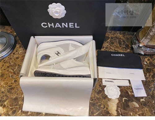 C H A N E L 샤넬 22p CC 메쉬 패브릭 레더 스니커즈 신발 3번 이미지