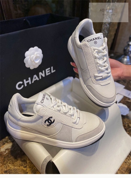 C H A N E L 샤넬 22p CC 메쉬 패브릭 레더 스니커즈 신발 17번 이미지