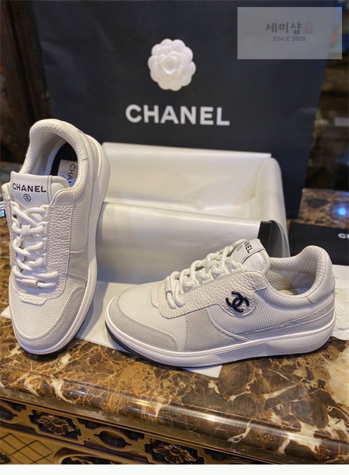 C H A N E L 샤넬 22p CC 메쉬 패브릭 레더 스니커즈 신발 6번 이미지