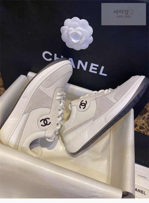 C H A N E L 샤넬 22p CC 메쉬 패브릭 레더 스니커즈 신발 7번 이미지