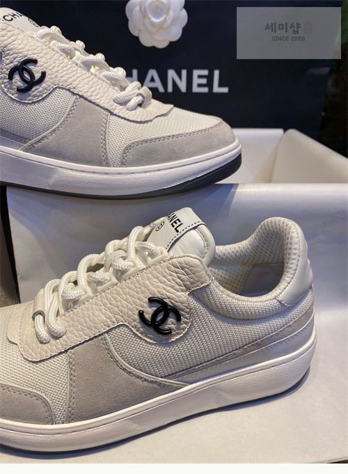 C H A N E L 샤넬 22p CC 메쉬 패브릭 레더 스니커즈 신발 9번 이미지