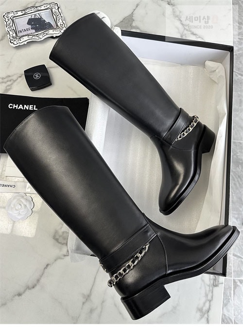 C H A N E L 샤넬 23a 체인 하이 부츠 신발 7번 이미지