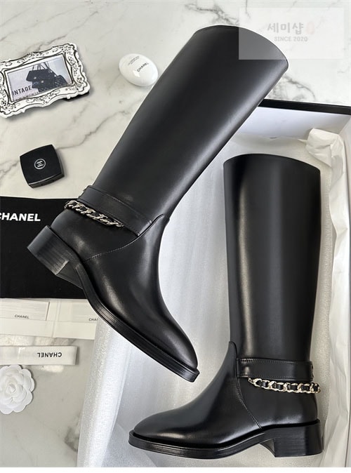 C H A N E L 샤넬 23a 체인 하이 부츠 신발 8번 이미지