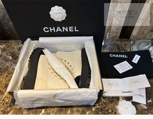 C H A N E L 샤넬 23b 레이스업 투톤 부츠 신발 2번 이미지