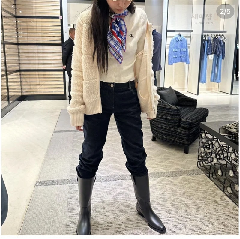 샤넬 샤넬 23s CC 로고 카우보이 롱 부츠 신발 8번 이미지