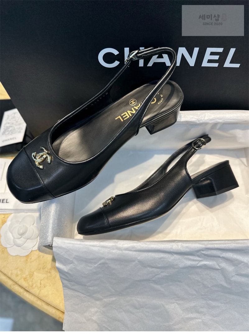 C H A N E L 샤넬 24A CC로고 슬링백 펌프스 신발 12번 이미지
