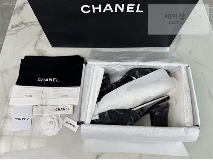 C H A N E L 샤넬 24K 데님 트위드 슬링백 신발 2번 이미지
