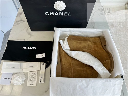 C H A N E L 샤넬 24P CC로고 카우보이 스웨이드 부츠 신발 4번 이미지