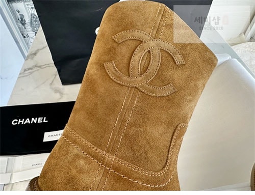 C H A N E L 샤넬 24P CC로고 카우보이 스웨이드 부츠 신발 14번 이미지