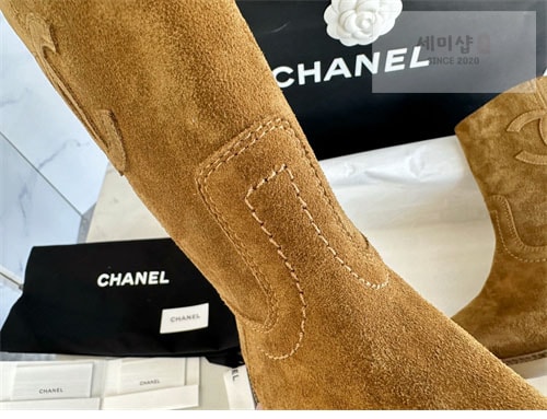 C H A N E L 샤넬 24P CC로고 카우보이 스웨이드 부츠 신발 19번 이미지