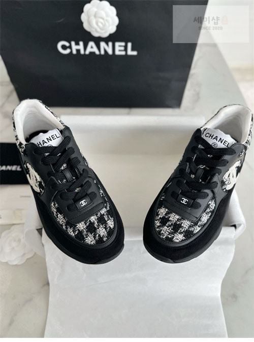 C H A N E L 샤넬 24P CC로고 트위드 스니커즈 신발 3번 이미지