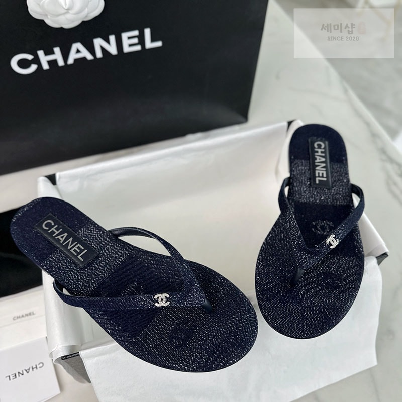 C H A N E L 샤넬 24S 데님 쪼리 샌들 신발 1번 이미지
