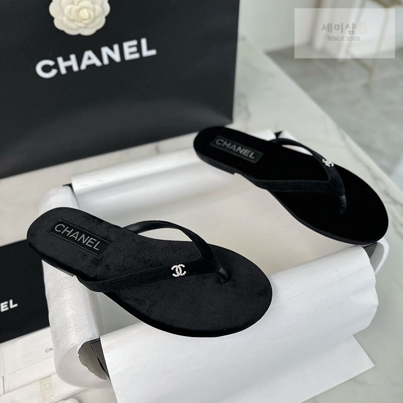 C H A N E L 샤넬 24S 벨벳 레퍼런스 쪼리 샌들 신발 1번 이미지