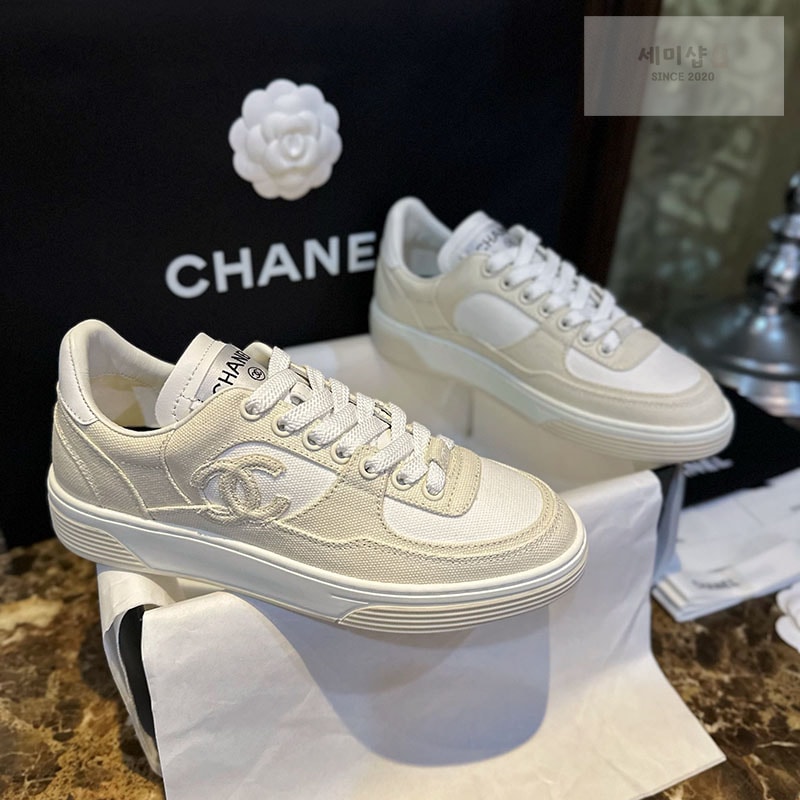 C H A N E L 샤넬 24c CC로고 크루즈 테니스 스니커즈 신발 1번 이미지