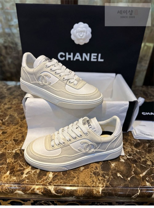 C H A N E L 샤넬 24c CC로고 크루즈 테니스 스니커즈 신발 8번 이미지