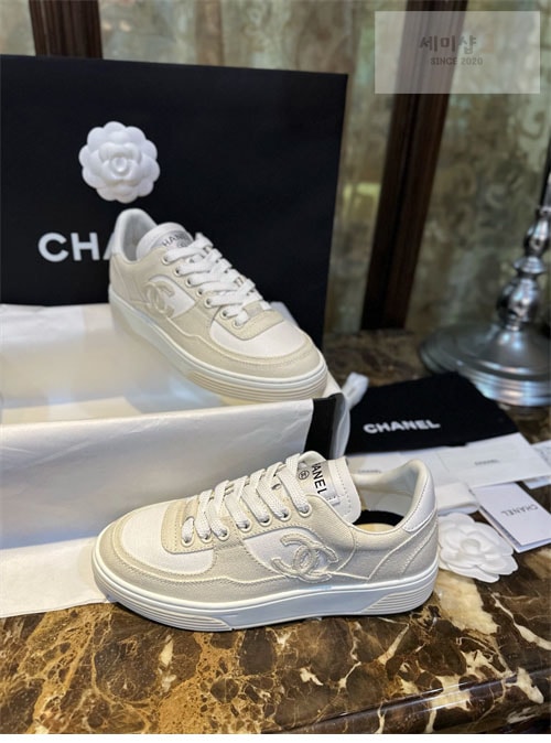 C H A N E L 샤넬 24c CC로고 크루즈 테니스 스니커즈 신발 10번 이미지
