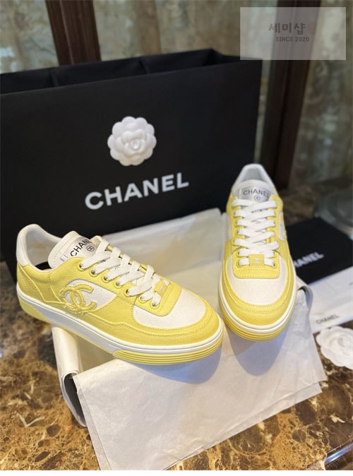 C H A N E L 샤넬 24c CC로고 크루즈 테니스 스니커즈 신발 5번 이미지