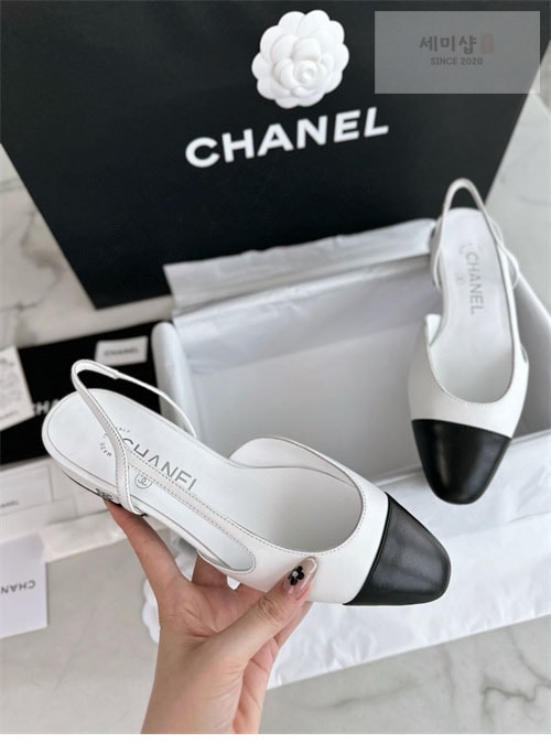 C H A N E L 샤넬 24k cc로고 램스킨 슬링백 신발 6번 이미지