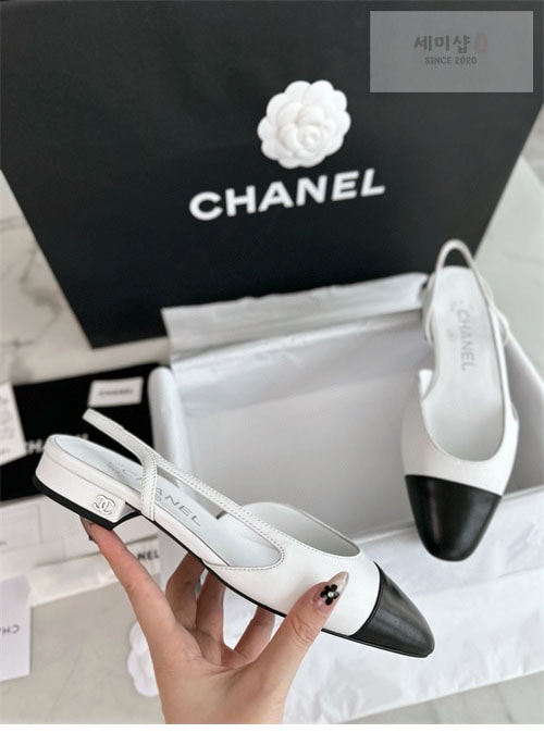 C H A N E L 샤넬 24k cc로고 램스킨 슬링백 신발 7번 이미지