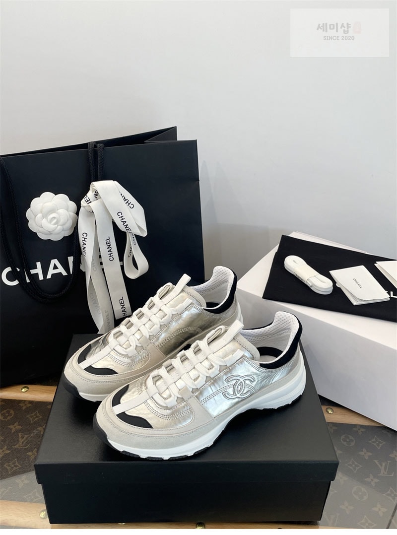 C H A N E L 샤넬 25A 믹스드파이버 스니커즈 화이트 신발 5번 이미지